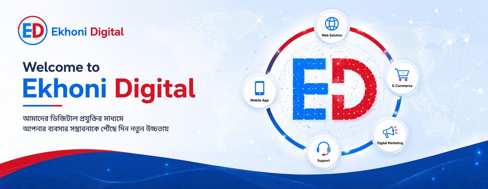 Ekhoni Digital homepage hero design